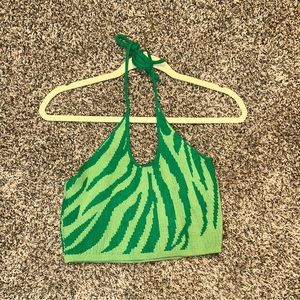 Green halter top